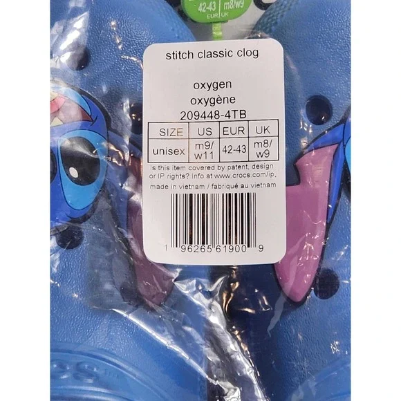 Crocs Disney Stitch Classic Comfort Clogs Clog Size Men's 9 Women's 11 Shoes NWT - Picture 14 of 14